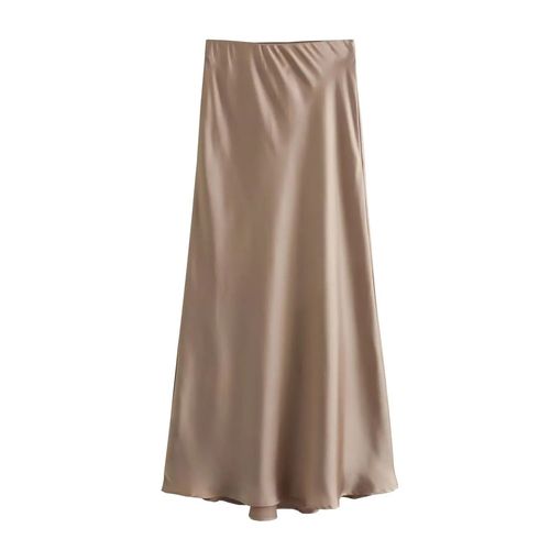 Willshela-Jupe Midi Plissée En Satin Pour Femme,Couleur Unie,Vintage,Taille Artificiel Astique,Chic