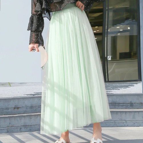 Ohryiyie Maxi Longue Jupe En Tulle Femmes 2023 Automne Hiver Élastique Taille Haute Robe De Bal Jupe Femme Adulte Tutu Jupe Jupe Longue