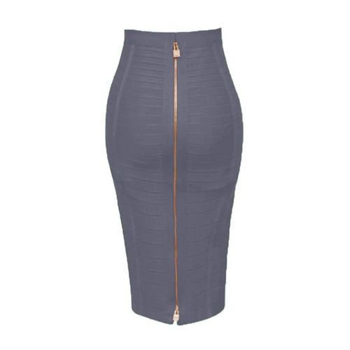 Jupe Crayon Sexy À Fermeture Éclair Pour Femme,16 Couleurs,Orange,Bleu,Noir,Rouge,Tambour Artificiel Astique,Été,Xl,Média,58cm