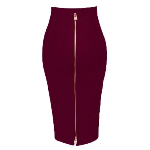 Jupe Crayon Sexy À Fermeture Éclair Pour Femme,16 Couleurs,Orange,Bleu,Noir,Rouge,Tambour Artificiel Astique,Été,Xl,Média,58cm