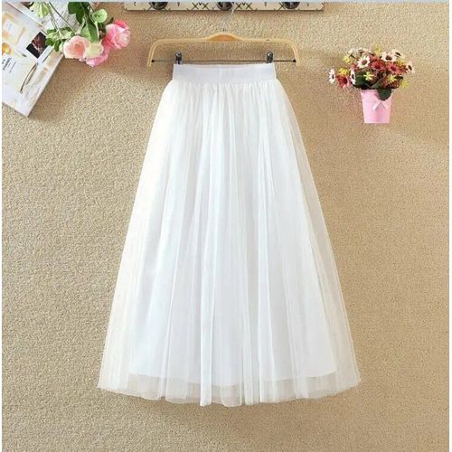 Ohryiyie Maxi Longue Jupe En Tulle Femmes 2023 Automne Hiver Élastique Taille Haute Robe De Bal Jupe Femme Adulte Tutu Jupe Jupe Longue