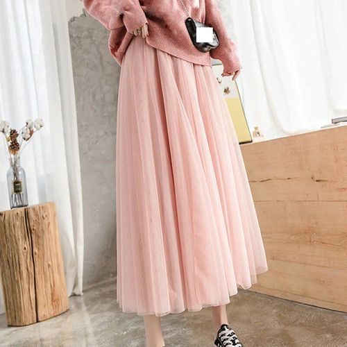 Ohryiyie Maxi Longue Jupe En Tulle Femmes 2023 Automne Hiver Élastique Taille Haute Robe De Bal Jupe Femme Adulte Tutu Jupe Jupe Longue