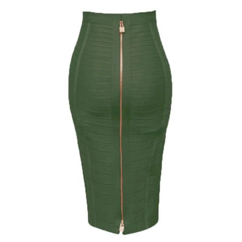 Jupe Crayon Sexy À Fermeture Éclair Pour Femme,16 Couleurs,Orange,Bleu,Noir,Rouge,Tambour Artificiel Astique,Été,Xl,Média,58cm
