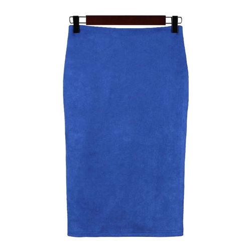 Jupe Crayon Mi-Longue En Daim Pour Femmes,Multi-Documents,Taille Haute Élastique,Dame De Bureau,Jupes De Batterie,Mode Sexy,2024