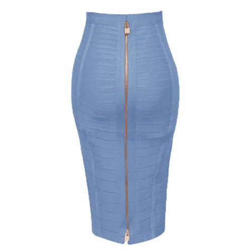 Jupe Crayon Sexy À Fermeture Éclair Pour Femme,16 Couleurs,Orange,Bleu,Noir,Rouge,Tambour Artificiel Astique,Été,Xl,Média,58cm