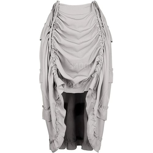 Jupe Maxi Longue Plissée Pour Femmes,Jupe Gothique Irrégulière,Longue,Haut Et Bas,Costumes Punk Sexy,Corset Rouge