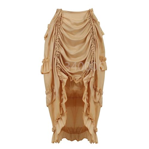 Jupe Maxi Longue Plissée Pour Femmes,Jupe Gothique Irrégulière,Longue,Haut Et Bas,Costumes Punk Sexy,Corset Rouge