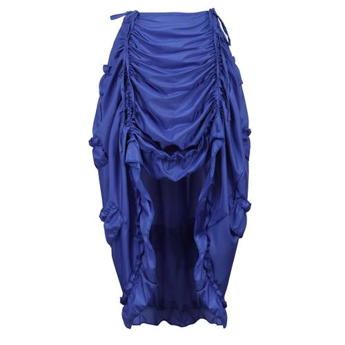 Jupe Maxi Longue Plissée Pour Femmes,Jupe Gothique Irrégulière,Longue,Haut Et Bas,Costumes Punk Sexy,Corset Rouge