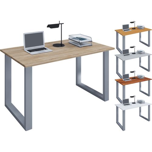 Vcm Bureau En Bois Table D'ordinateur Table De Travail Meubles De Bureau Lona U Alu Argent Bureau En Bois Table D'ordinateur Table De Travail Meubles De Bureau Lona U Alu Argent
