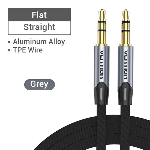 Vention Câble audio jack 3,5 mm 3,5 mâle vers mâle Câble audio 90 degrés a angle droit Câble auxiliaire pour casque de voiture MP3/4 Cordon auxiliaire 5 m,BLACK BAP- 5m