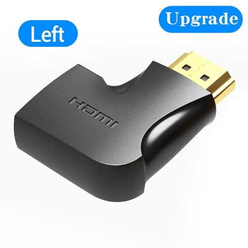 Vention Adaptateur HDMI 90 270 degrés a angle droit HDMI mâle vers HDMI femelle convertisseur de câble pour HDTV PS4 PS5 ordinateur portable 4K HDMI Extender, AIQB0 Noir-