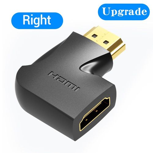 Vention Adaptateur HDMI 90 270 degrés a angle droit HDMI mâle vers HDMI femelle convertisseur de câble pour HDTV PS4 PS5 ordinateur portable 4K HDMI Extender, AIPB0 Noir-