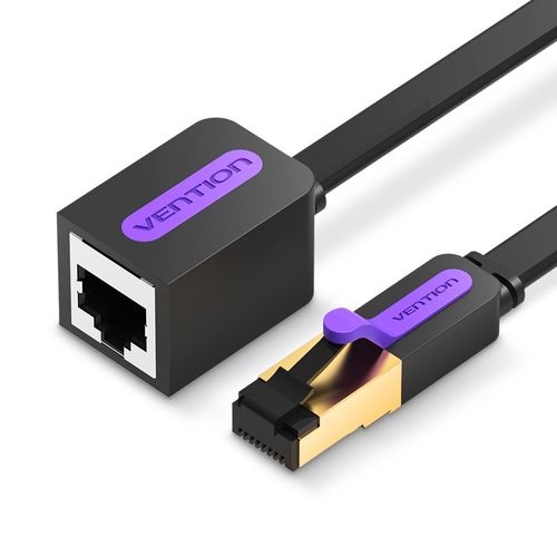 Câble Ethernet Vention Câble d'extension RJ45 Cat 7 Câble d'extension réseau LAN mâle vers femelle 1 m 2 m 3 m 5 m 8 10 m Cordon pour PC portable, Noir - 8 m - Standard