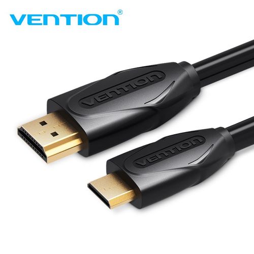Vention Câble Mini HDMI vers HDMI Plaqué Or 1080P Câble Mini HDMI 1m 1.5 2m pour Tablette Caméscope MP4 DVD Câble HDMI Plaqué Or,Black- 1m