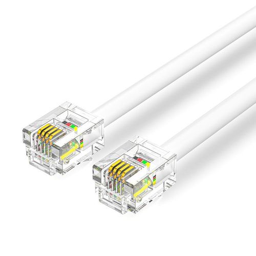 Vention Câble téléphonique RJ11 RJ11 mâle vers mâle 6P4C Cordon de ligne téléphonique pour modem DSL Answernig Machine Identification de l'appelant Fax Cordon téléphonique, câble téléphonique - 30 m - Bundle1-