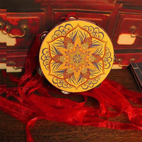 Instruments De Musique Ethniques Pour Enfants,Tambour À Main Dunhuang,Performance Sur Scène,Style Chinois Classique,Impression De Motifs Vintage,6 Po #I