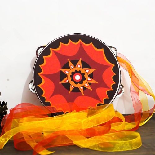 Instruments De Musique Ethniques Pour Enfants,Tambour À Main Dunhuang,Performance Sur Scène,Style Chinois Classique,Impression De Motifs Vintage,6 Po #U