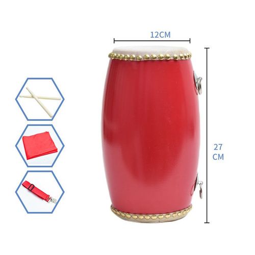 Main De Taille De Tambour Chinois Pour Adultes,Tambour Simple,Persch Traditionnel,Danse Folklorique Professionnelle Portable,Jouet En Peau De Vache - Type 12cm