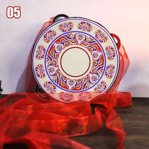 Tambour À Main Avec Ruban,6,89 Pouces,Performance De Danse,Chinois,Vintage,Classique,Fleur,Instruments De Musique Ethniques,Cadeau Pour Débutant #E