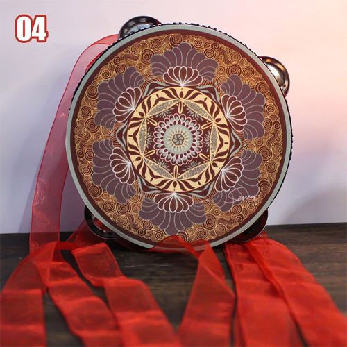 Tambour À Main Avec Ruban,6,89 Pouces,Performance De Danse,Chinois,Vintage,Classique,Fleur,Instruments De Musique Ethniques,Cadeau Pour Débutant #D