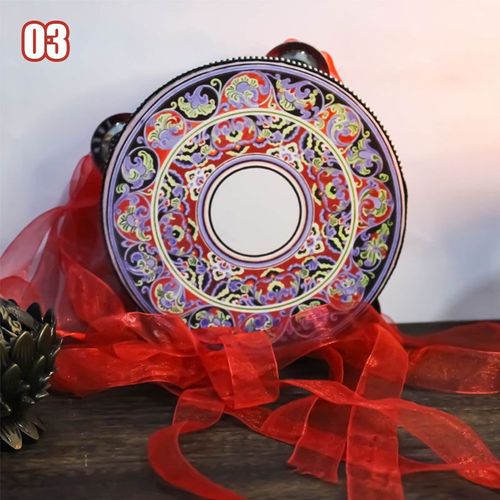 Tambour À Main Avec Ruban,6,89 Pouces,Performance De Danse,Chinois,Vintage,Classique,Fleur,Instruments De Musique Ethniques,Cadeau Pour Débutant #C