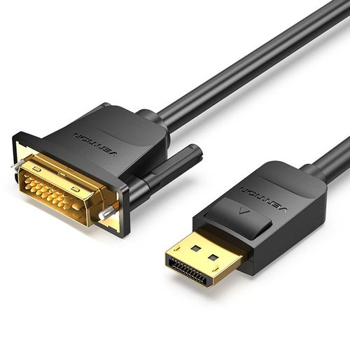 Vention Câble DisplayPort vers DVI DP vers DVI-D 24 1 Câble 1080P DP mâle vers DVI mâle vers câble pour moniteur de projecteur Câble DP vers DVI, Noir - 1,5 m