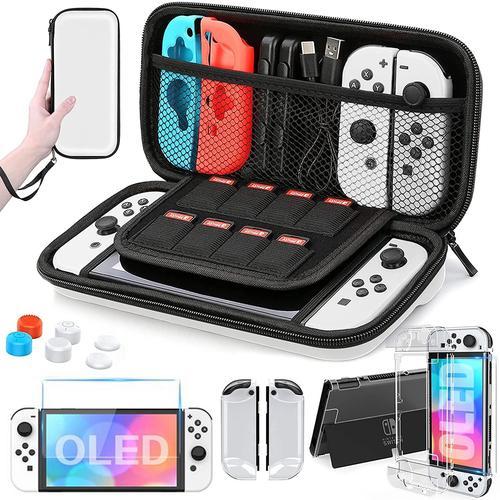 Estuche Funda Pour Nintendo Switch & Oled Joycon Nitendo Swich Joy Con Protection Game Console Case Accessoires Cover Shell Skin, White- Chine