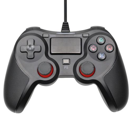 Manette De Jeu Filaire Pour Manette De Jeu Ps4 Manette De Jeu Usb A Double Choc Pour Console Ps4 Câble De 2,2 M Pour Console Ps3, Black2- Chine