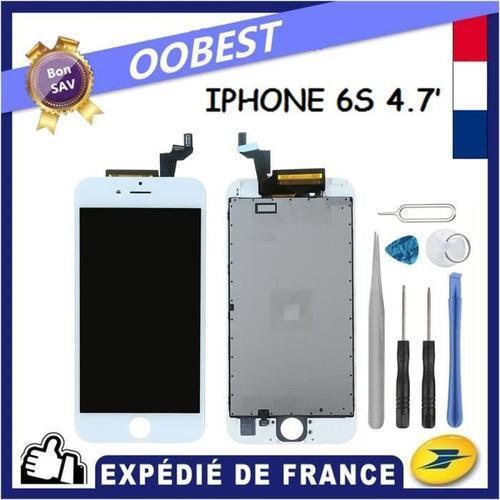 Écran Lcd Iphone 6s Blanc Avec Vitre Tactile Sur Chassis Outils