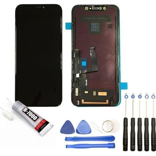 Ecran Complet: Vitre Tactile + Lcd Compatible Avec Iphone Xr Oled Taille 6.1" Blanc + Kit Outils + Colle B7000 Offerte