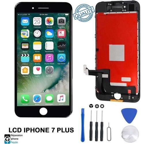 Écran Lcd Iphone 7 Plus Noir Avec Vitre Tactile Sur Chassis + Outils