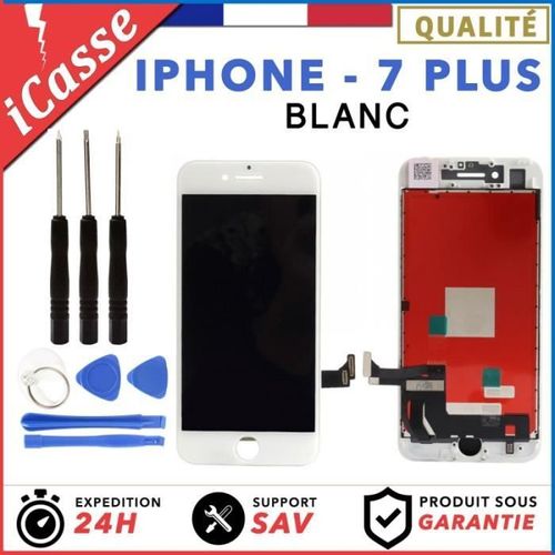 Ecran Lcd + Vitre Tactile Sur Chassis Pour Iphone 7 Plus Blanc + Kit Outils