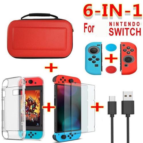 Pour Nintendo Switch Accessoires Sac Etui Housse Console Fundas Protection Estuche Pochette Carcasa Protecteur Etui Stockage De Protection, Rouge