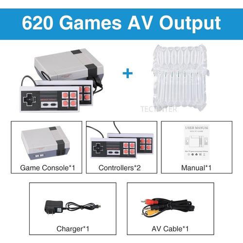 Console De Jeu Vidéo Rétro Portable Mini Console De Jeu Jeux Classiques 620 Nes Intégrés Pour Tv 4k Lecteur De Jeu Compatible Hdmi/Av, Prise Av-Us Sans Boîte