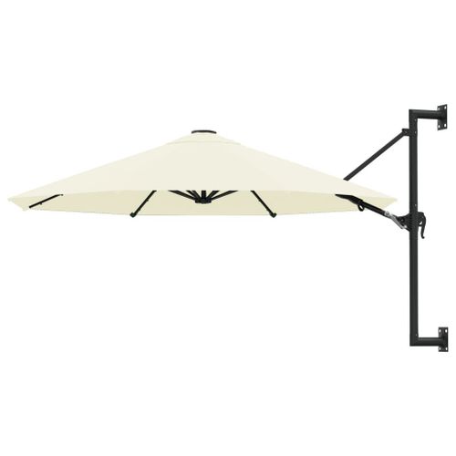 Parasol Mural Avec Mât Métallique 300 Cm Sable Helloshop26 02_0008687