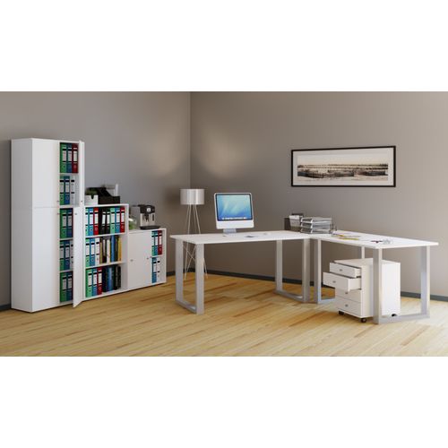 Vcm Bureau D'angle Bureau Informatique Table D'angle Lona Profondeur 80 U Alu Argenté Bureau D'angle Bureau Informatique Table D'angle Lona Profondeur 80 U Alu Argenté