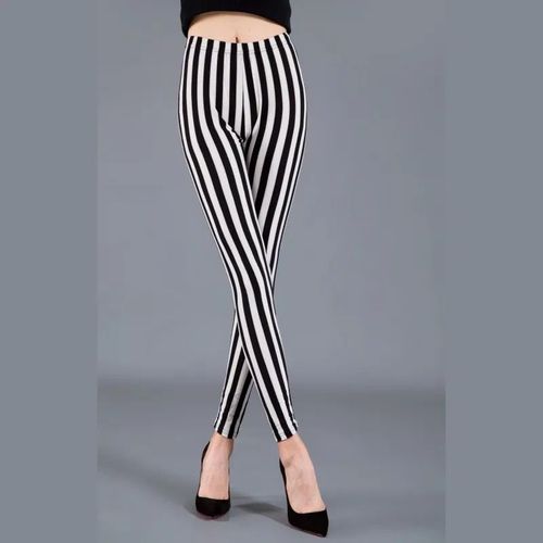 Leggings À Carreaux Pour Femmes,Pantalon Taille Haute,Imprimé Pied-De-Poule,Motif Floral,Rayures,Pois,Léopard,Noir Pur