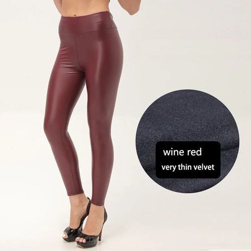 S-5xl Grande Taille Hiver Pu Cuir Leggings Femmes Épaissi Chaud Legging Taille Haute Leggings Noir Cuir Pantalon Femmes