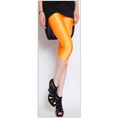 Nducjsi-Leggings Brillants Pour Femmes,Viser Courts Décontractés,Haute Artificiel Asticité,Extensible,Multiples Vêtements Néon,Fille Fine