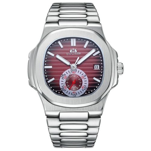 Montre Mécanique À Remontage Automatique Pour Homme,Acier Inoxydable Shoous,Bleu,Gris,Café,Noir,Cadran Blanc,Robe De Luxe - Type Coffee