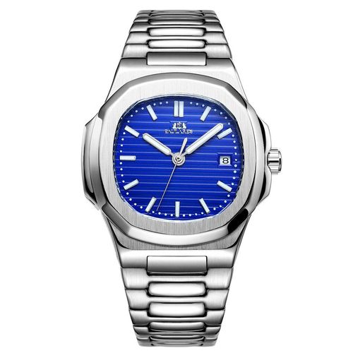 Montre Mécanique À Remontage Automatique Pour Homme,Acier Inoxydable Shoous,Bleu,Gris,Café,Noir,Cadran Blanc,Simple,Affaires - Type Blue