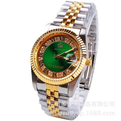 Ian Reginald-Montre-Bracelet À Quartz De Luxe Pour Hommes Et Femmes,Montres-Bracelets Pour Amoureux,Or,Bleu,Robe De Soirée,Degré D'eau 50m,2016 - Type Green For Man