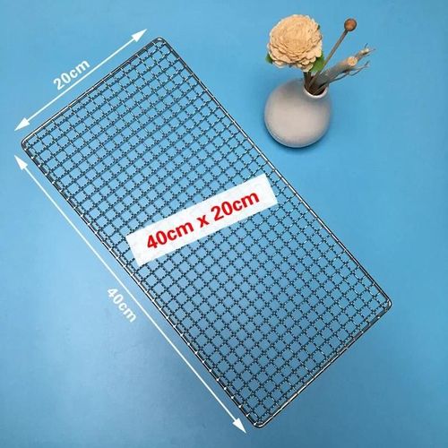 Grille de barbecue rectangulaire en acier inoxydable 304,maille pour outils de barbecue,tissu antiadhésif,polymères,grille A - Type 40x20cm