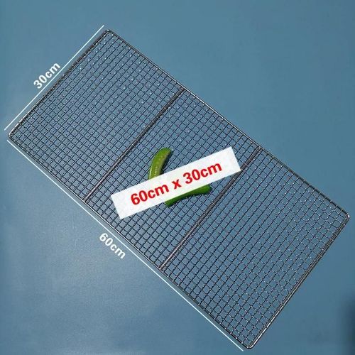 Grille de barbecue rectangulaire en acier inoxydable 304,maille pour outils de barbecue,tissu antiadhésif,polymères,grille A - Type 60x30cm