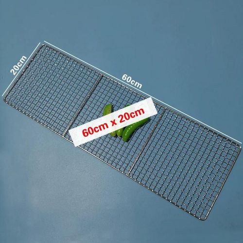 Grille de barbecue rectangulaire en acier inoxydable 304,maille pour outils de barbecue,tissu antiadhésif,polymères,grille A - Type 60x20cm