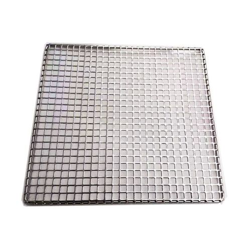 HQ GM01-Grille rectangulaire en acier inoxydable 304 de qualité alimentaire,barbecue,charbon de bois,avec grille métallique épaisse - Type 28X28CM