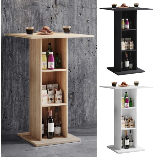 VCM Table de bar en bois Table de bistrot Table haute de bar Stando...
