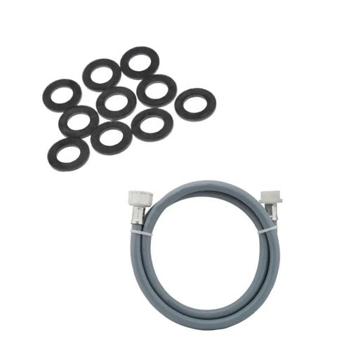 Tuyau d'arrivée d'eau universel livré avec les joints 20/27 avec raccords droits (L1000mm 3/4 F x 3/4 M) Lave-linge (3666356333017 )