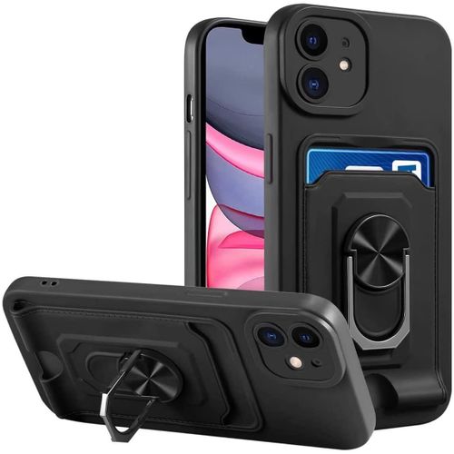 Coque Pour Samsung Galaxy A22 4g, 360¡Ã Support Coque Avec Fentes Pour Cartes, Protection De Antichoc Anti-Rayures Coque Etui -Noir