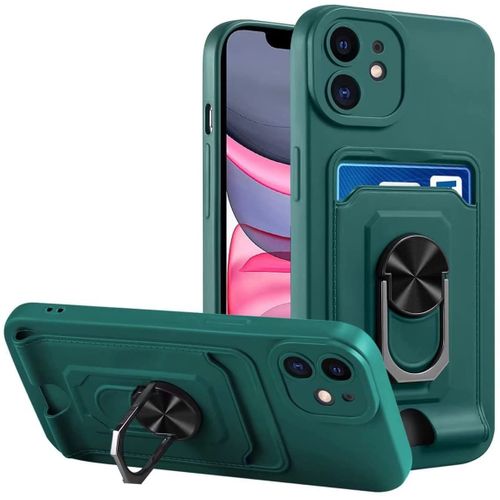 Coque Pour Samsung Galaxy A12/M12, 360¡Ã Support Coque Avec Fentes Pour Cartes, Protection De Antichoc Anti-Rayures Coque Etui -Vert